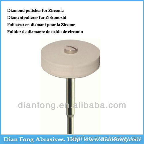 D3EF HP Shank Wheel Diamond Impregnated Synthetic Rubber Heatless Polisher For Zirconia Dental Drill